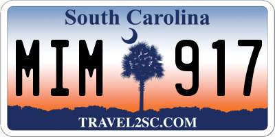 SC license plate MIM917