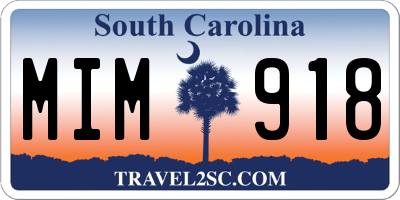 SC license plate MIM918