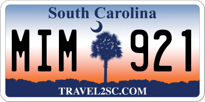 SC license plate MIM921