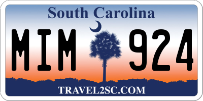 SC license plate MIM924
