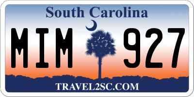 SC license plate MIM927