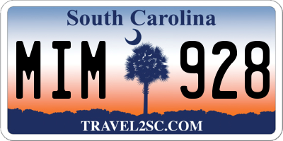 SC license plate MIM928