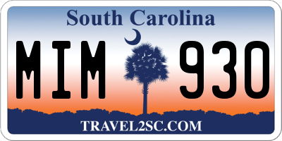 SC license plate MIM930