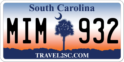 SC license plate MIM932
