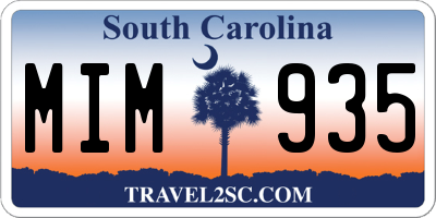 SC license plate MIM935