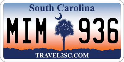 SC license plate MIM936