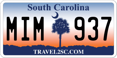 SC license plate MIM937