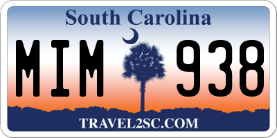 SC license plate MIM938
