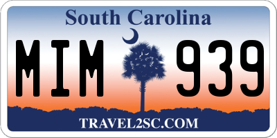 SC license plate MIM939