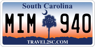 SC license plate MIM940