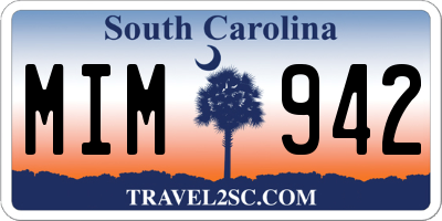 SC license plate MIM942