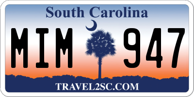 SC license plate MIM947