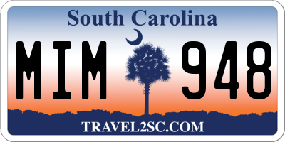 SC license plate MIM948