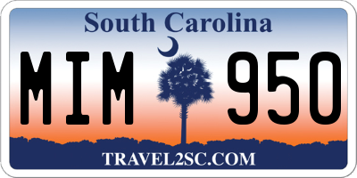 SC license plate MIM950