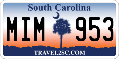 SC license plate MIM953