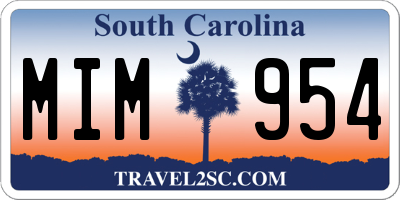 SC license plate MIM954