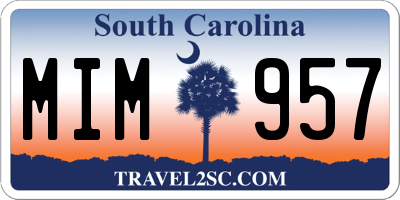 SC license plate MIM957