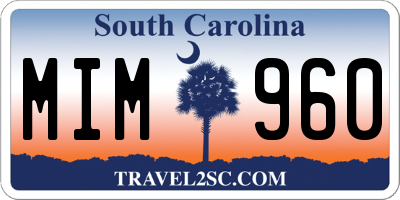 SC license plate MIM960