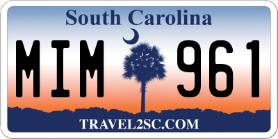 SC license plate MIM961