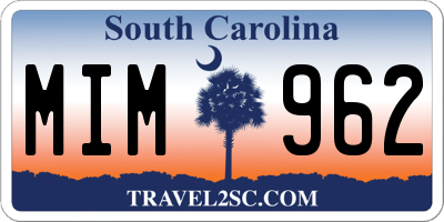 SC license plate MIM962