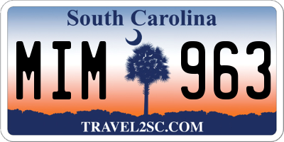 SC license plate MIM963