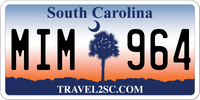 SC license plate MIM964