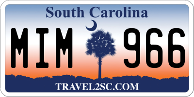 SC license plate MIM966