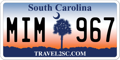 SC license plate MIM967