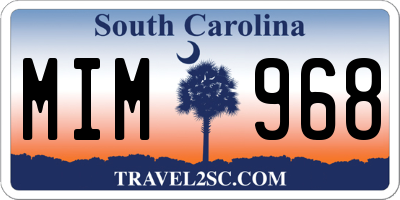 SC license plate MIM968