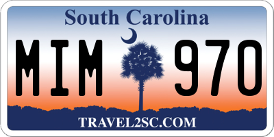SC license plate MIM970