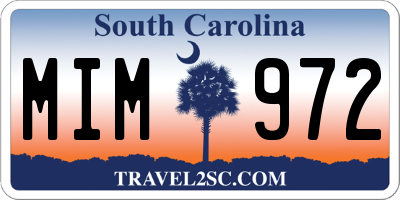 SC license plate MIM972
