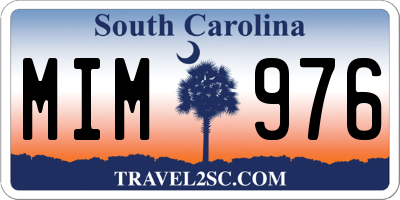 SC license plate MIM976