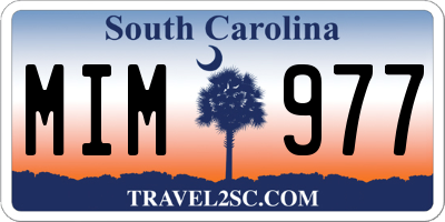 SC license plate MIM977