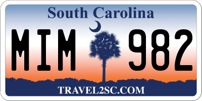 SC license plate MIM982