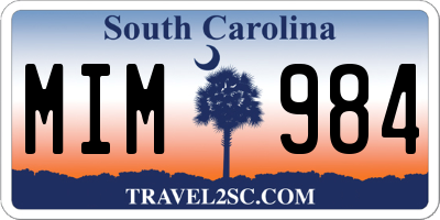 SC license plate MIM984