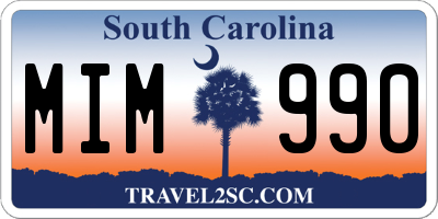 SC license plate MIM990