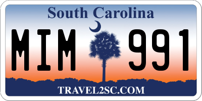 SC license plate MIM991