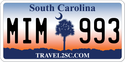 SC license plate MIM993