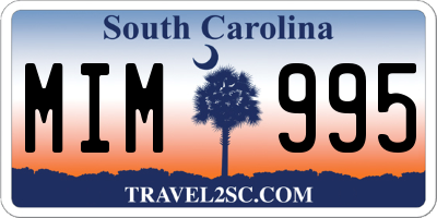 SC license plate MIM995
