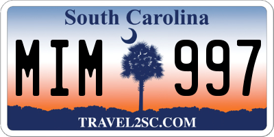SC license plate MIM997