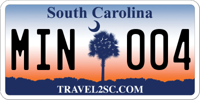 SC license plate MIN004