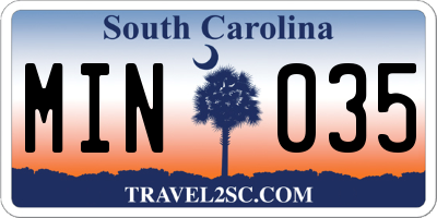 SC license plate MIN035