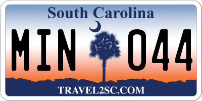 SC license plate MIN044