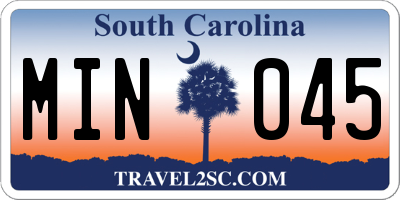 SC license plate MIN045