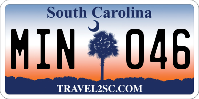 SC license plate MIN046
