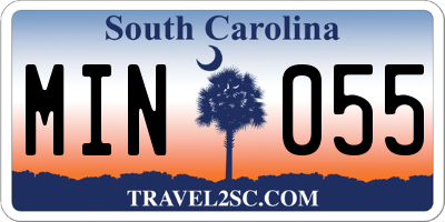 SC license plate MIN055