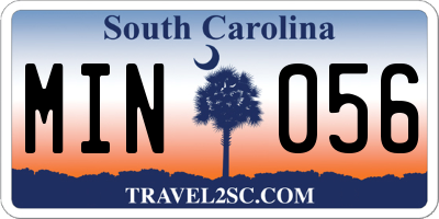 SC license plate MIN056