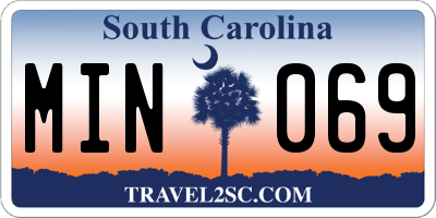SC license plate MIN069