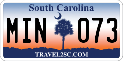 SC license plate MIN073