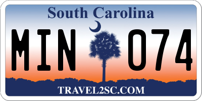 SC license plate MIN074